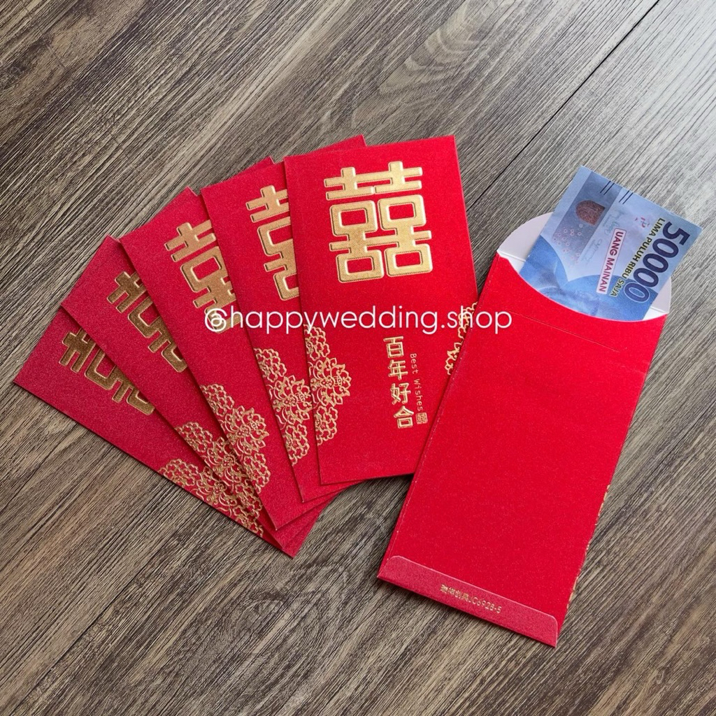 (WAO50) Angpao Wedding / Angpao Pengantin / Angpao Panjang isi 6pc / Wedding