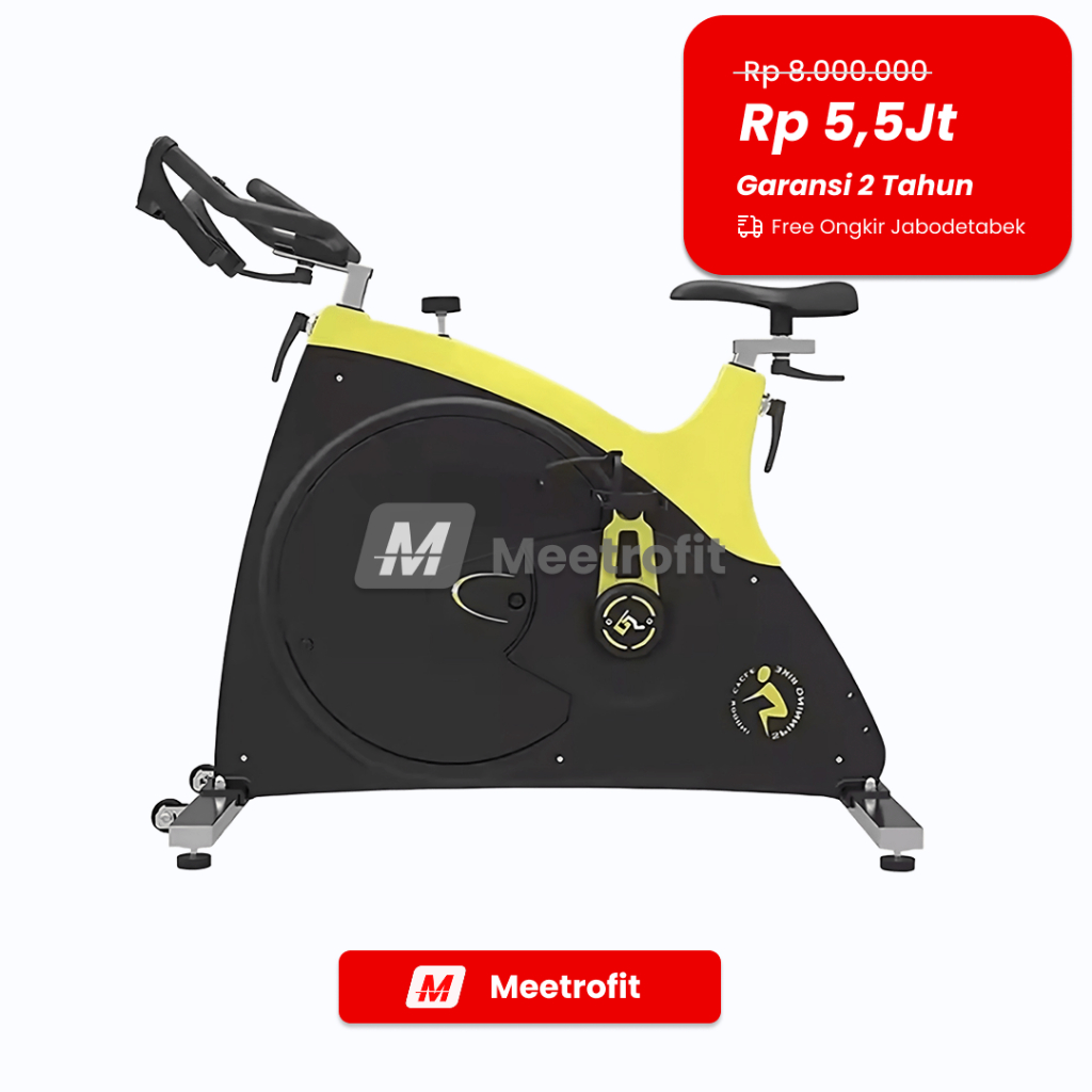 MEETROFIT Spinning Bike Sepeda Statis Gym Cardio – Alat Fitness Home Gym & Gym Komersil