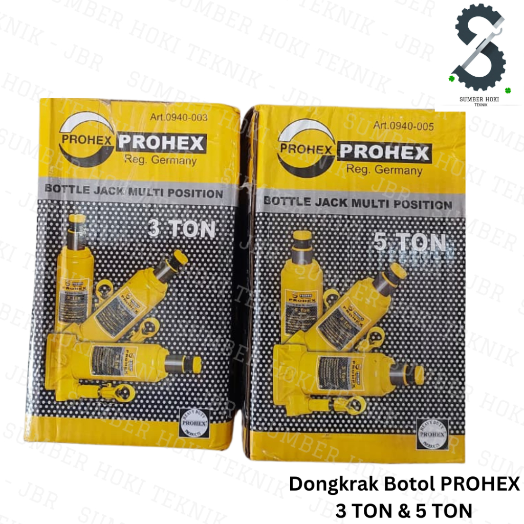 Dongkrak Botol Prohex - Dongkrak Hidrolik Kuat & Stabil untuk Mobil. Dongkrak Hidrolik 3 Ton / 5 Ton