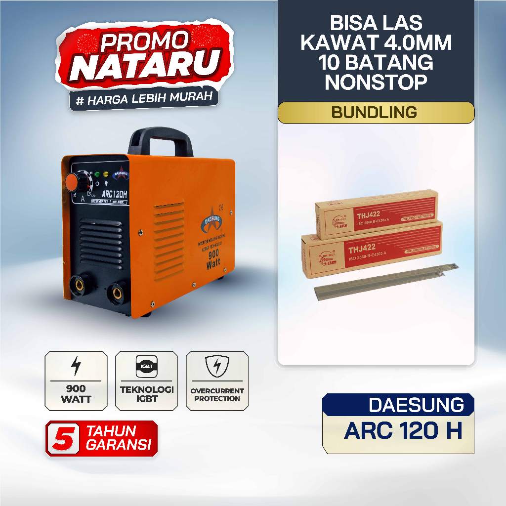 Mesin Las Daesung ARC 120 H MMA 900 Watt Bisa Kawat 4,0 MM