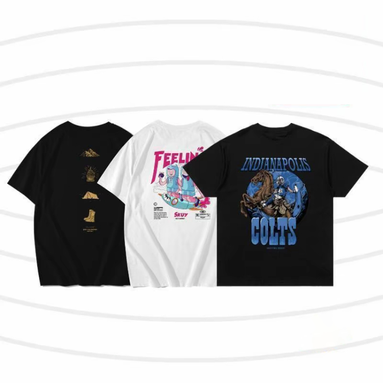 Baju Kaos Distro Oversize Pria Muda Motif Tim NFL Indianapolis Colts Hitam Cotton Combed Adem Nyaman