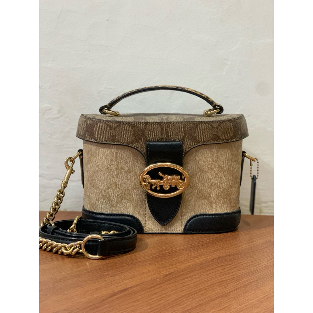 Preloved Coc Georgie Gem Crossbody In Blocked Signature CanvaS