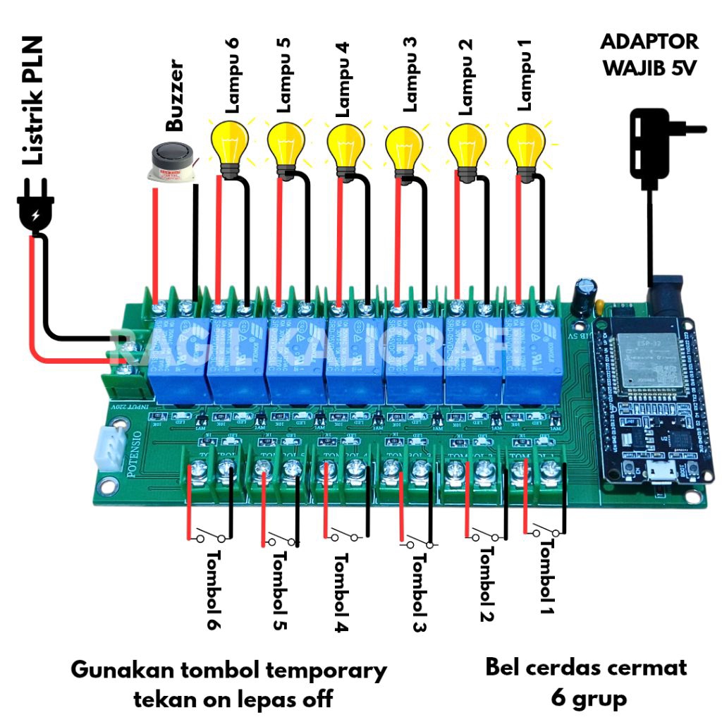Controller bel cerdas cermat 6 grup kontroler bel cerdas cermat 6 tim auto lock