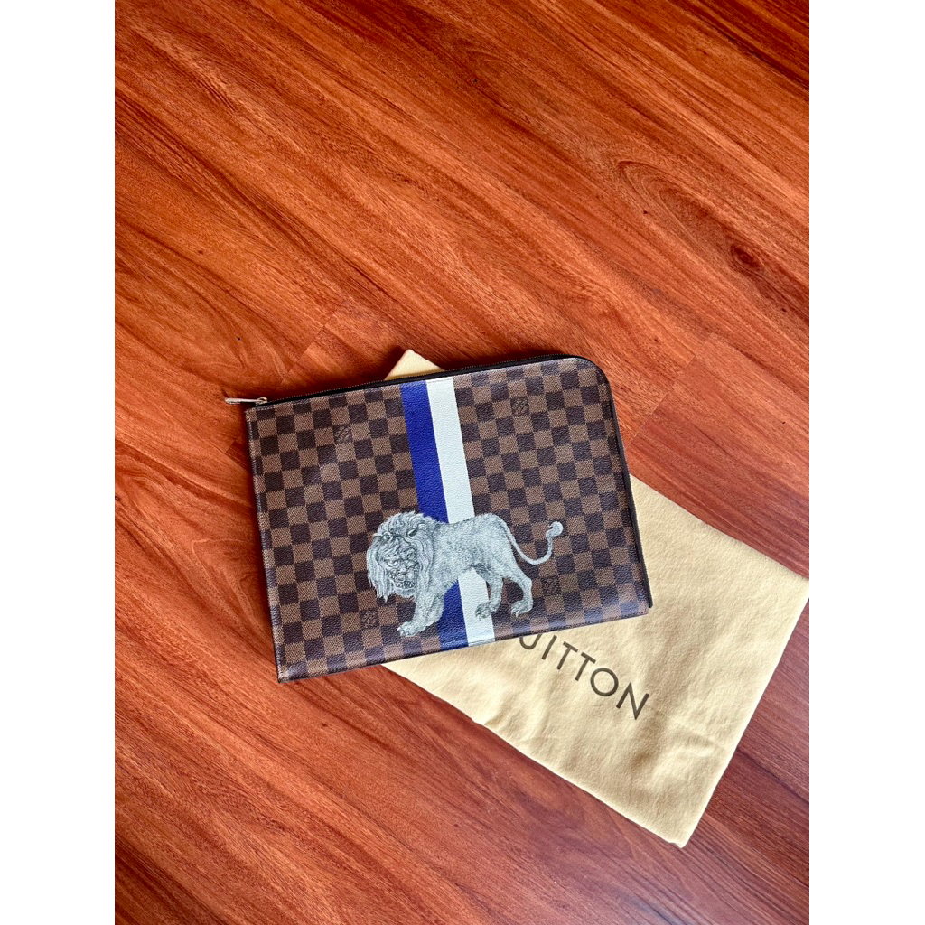 Preloved lv savanne clutch damier authentic