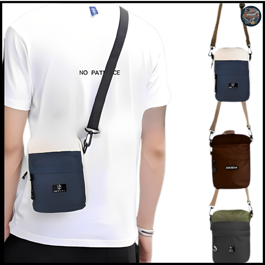 Tas Selempang Pria Polos Slingbag Bahu Cowok Slempang Kasual Distro - Tas Selempang Keren