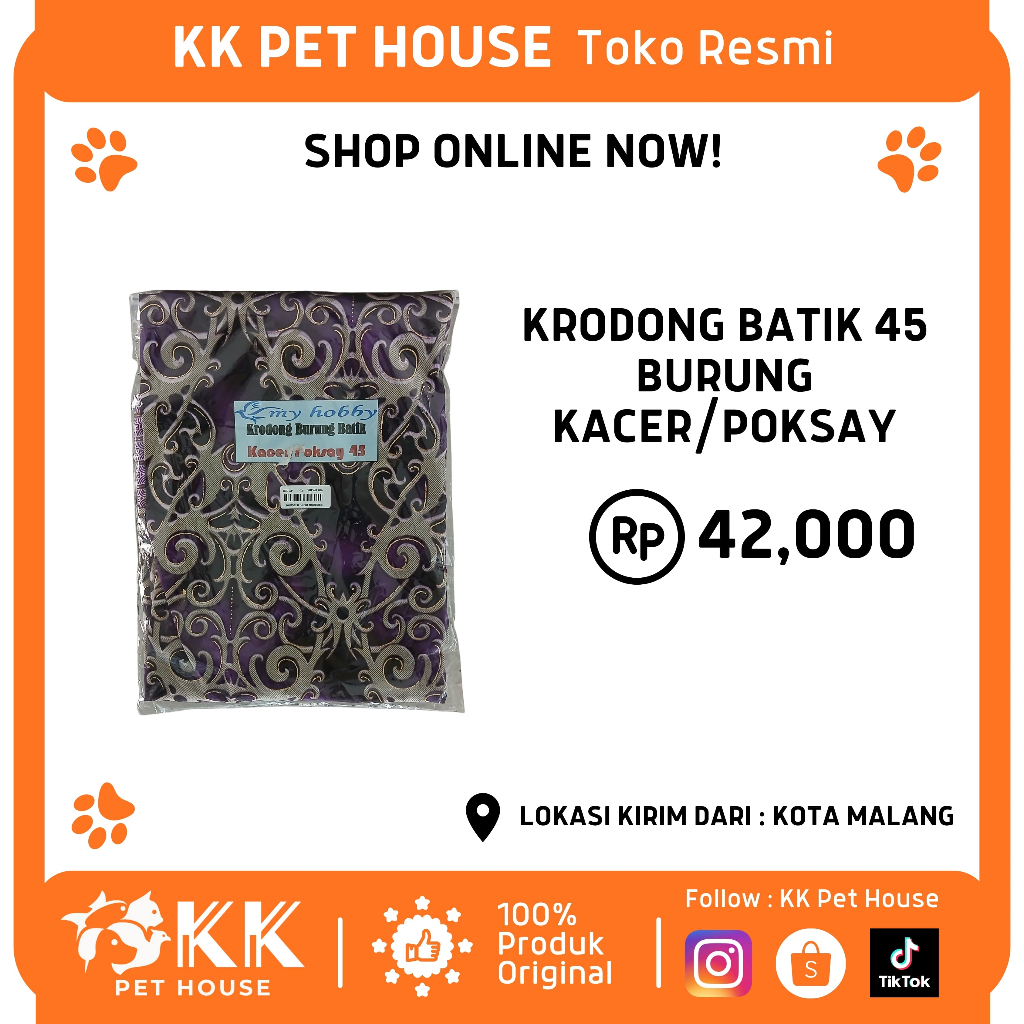 0405-KRODONG BATIK 45 BURUNG KACER/POKSAY