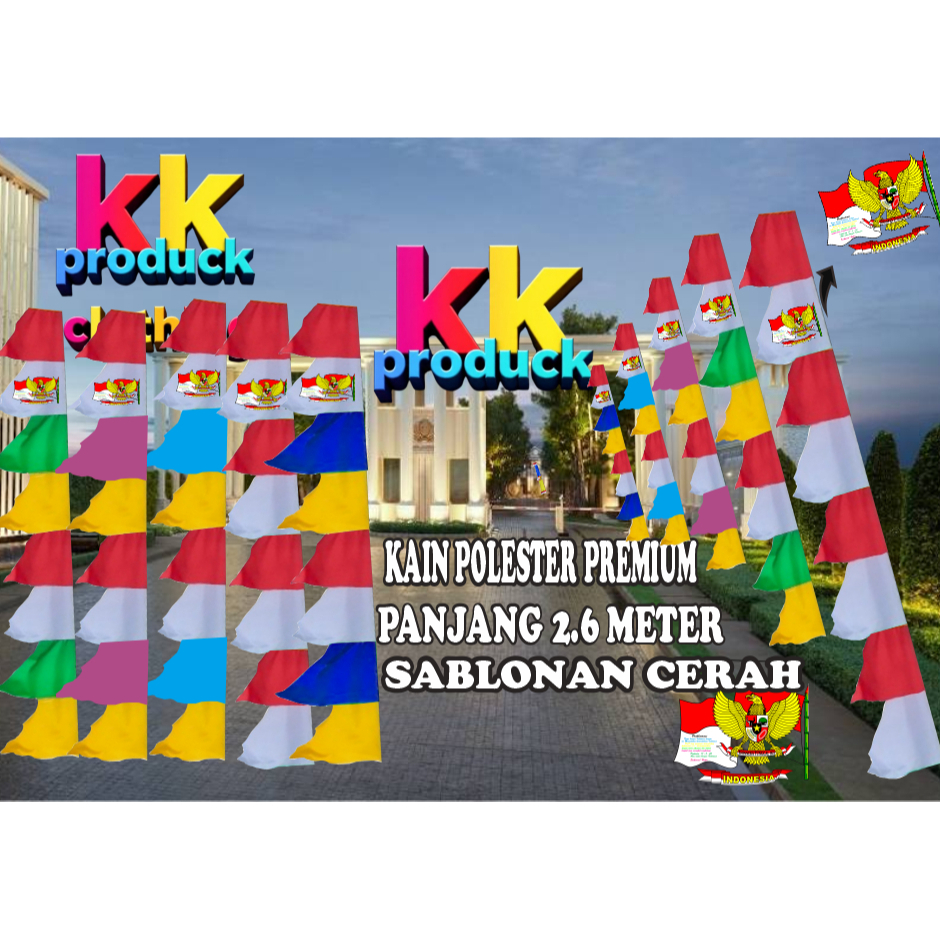 UMBUL UMBUL SABLON GARUDA GERGAJI  UMBUL UMBUL ZIG ZAG AGUSTUS