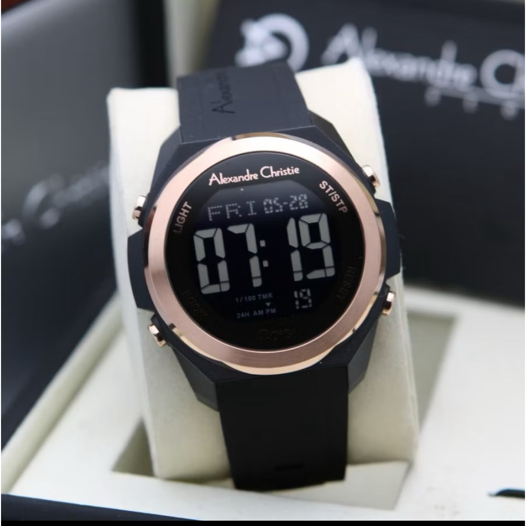 Jam Tangan Alexandre Christie 9342 Digital Pria Wanita - Tahan Air, Tampilan Digital, Strap Rubber
