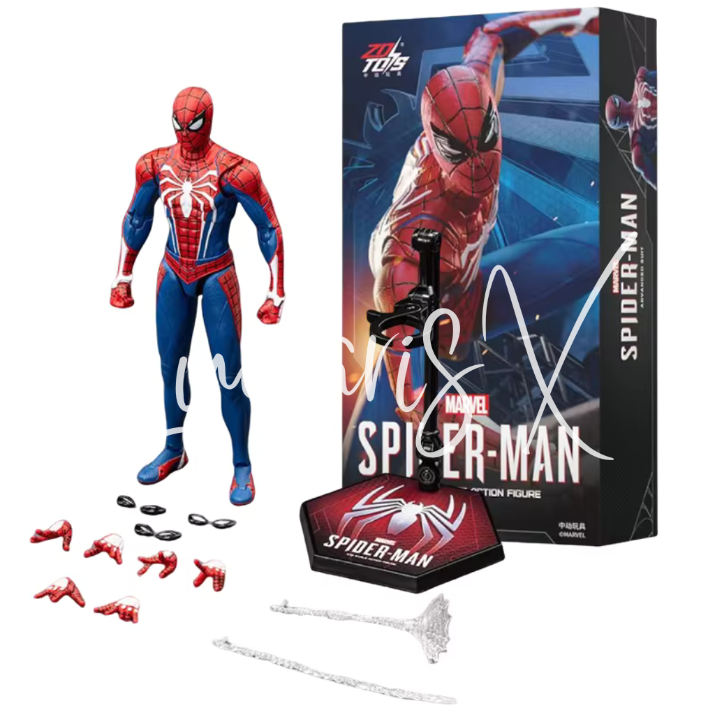 ZD Toys Spiderman Advanced Suit Peter Parker PS4 Original Marvel Spider-Man ZDToys Action Figure
