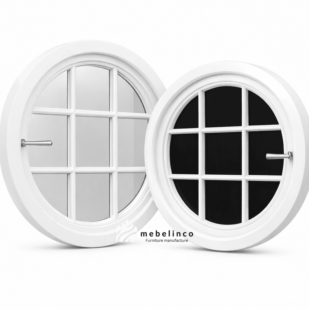 Jendela Kusen Bulat Putar Kayu - Jendela Kayu Minimalis - Kusen Jendela Kayu Jati - Jendela Rumah JB