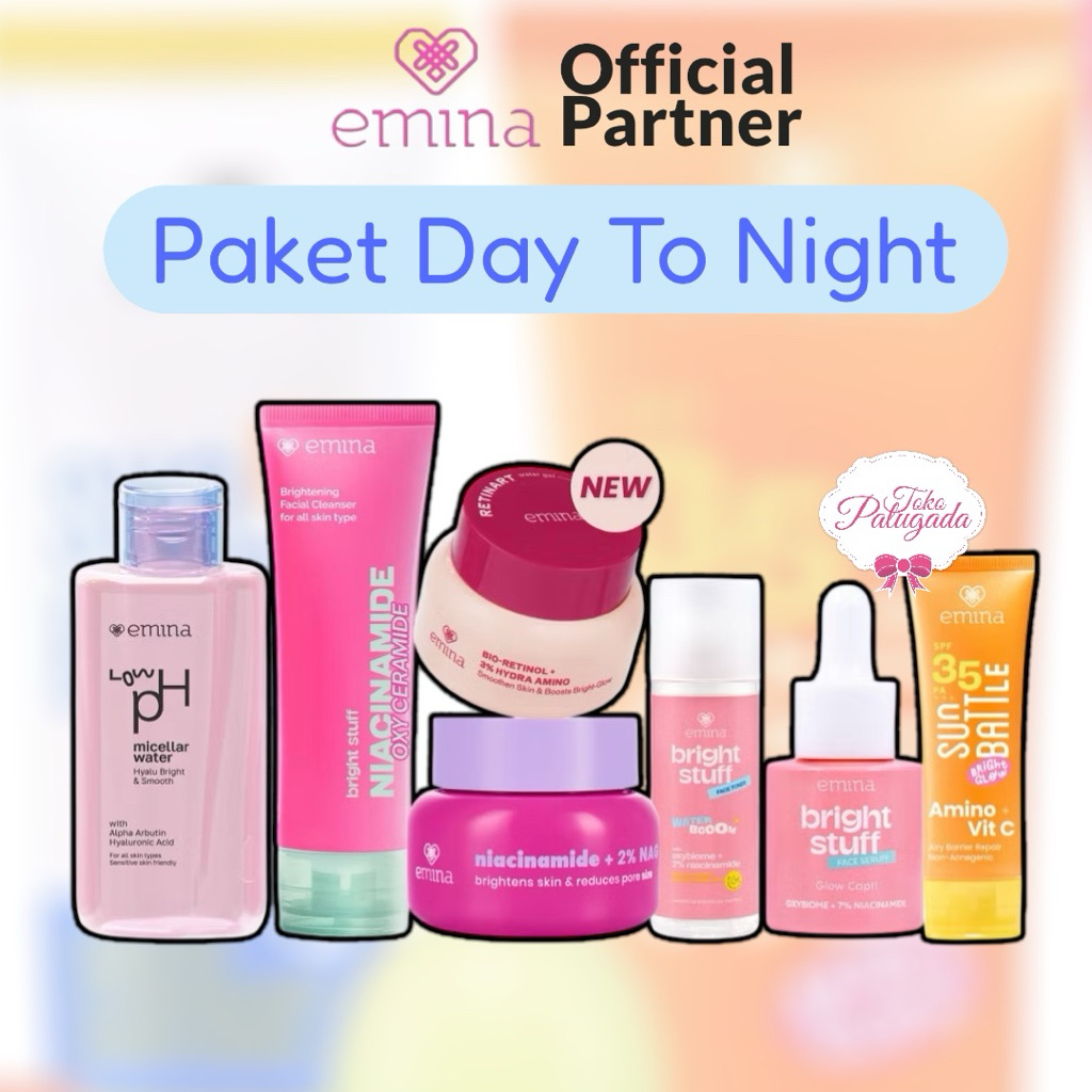7in1 Paket Komplit Emina Bright Stuff Siang dan Malam - Paket Emina Bright Stuff