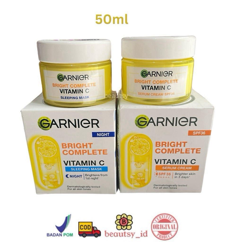 Garnier Bright Light Complete Krim Siang Malam Cream Mencerahkan Original BPOM COD