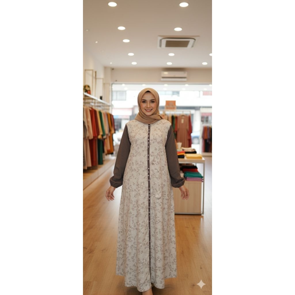gamis mawar dress swarosky bahan viscose jaguar gamis lebaran
