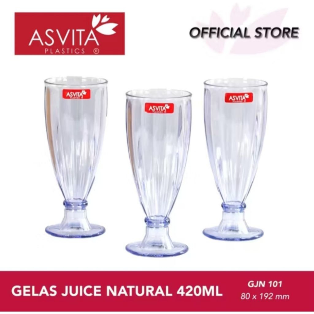 GELAS JUS AKRILIK BENING ISI 12 - GELAS JUS KRISTAL