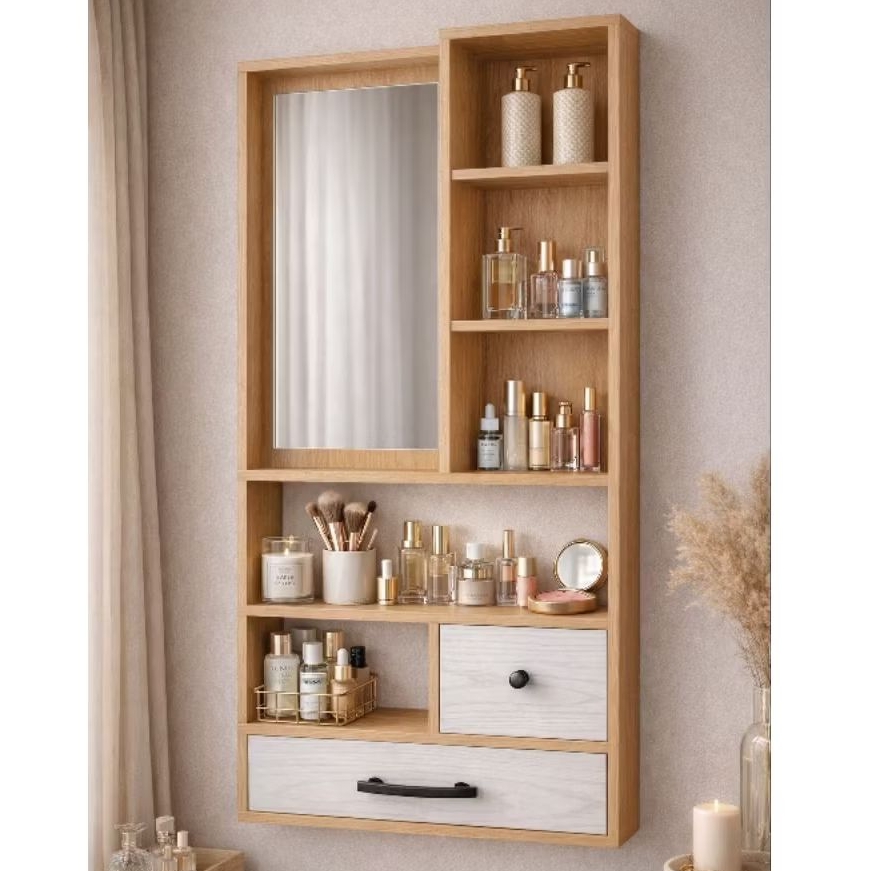 Rak rias cermin dinding/rak lemari rias/rak rias cermin/rak multifungsi/rak dinding/rak kosmetik/rak