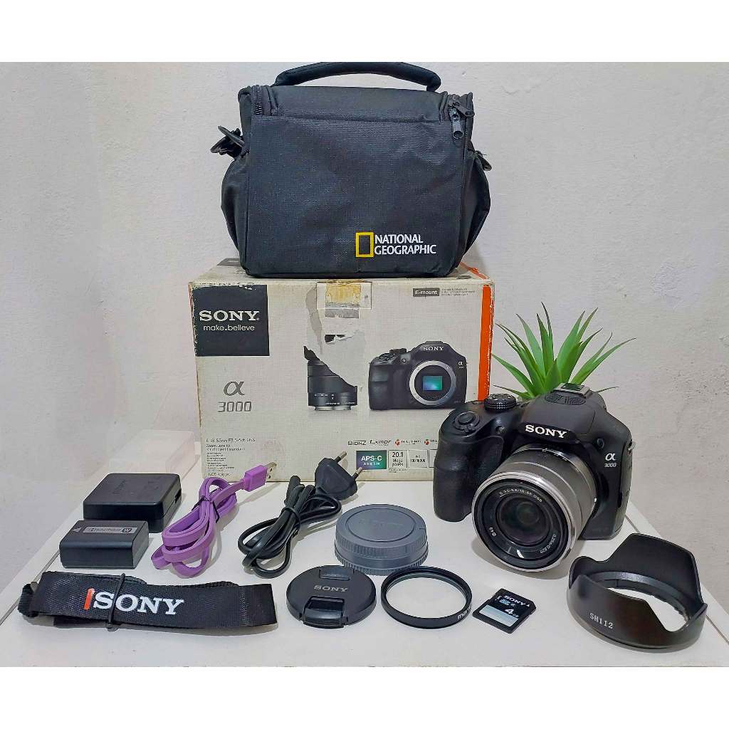Camera Mirrorless Sony A3000 Kit Lensa 18-55 MM Fullset Box Mulus 95% | Kamera Sony A3000 Camera Son