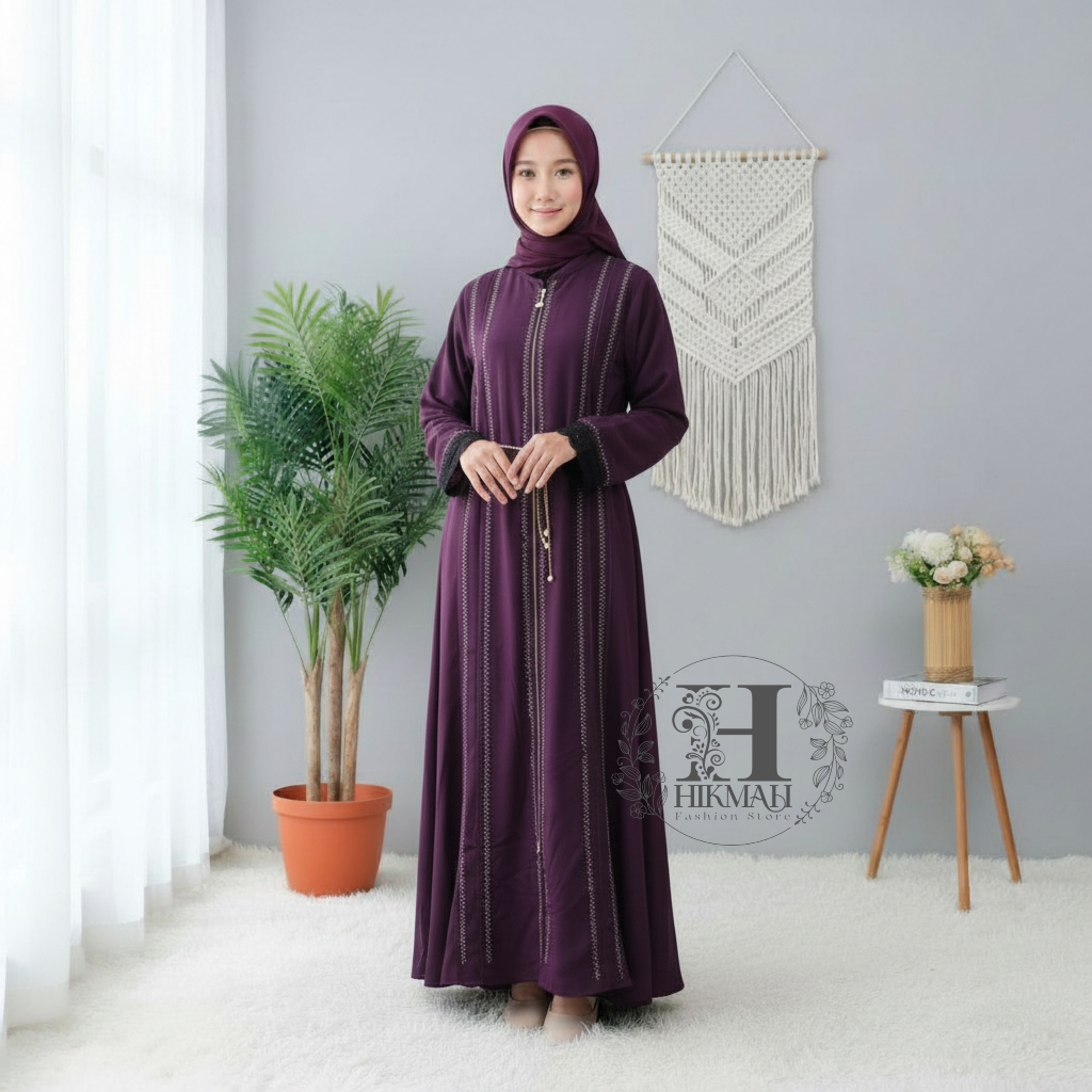 Abaya Gamis Remaja 15–20 Tahun Modern Premium Elegan Adem Set Hijab Pashmina Muslimah
