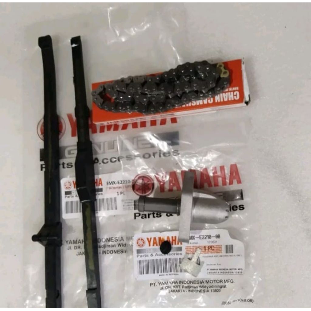 Paket rantai keteng+karet tensioner+tonjokan keteng Mio sporty