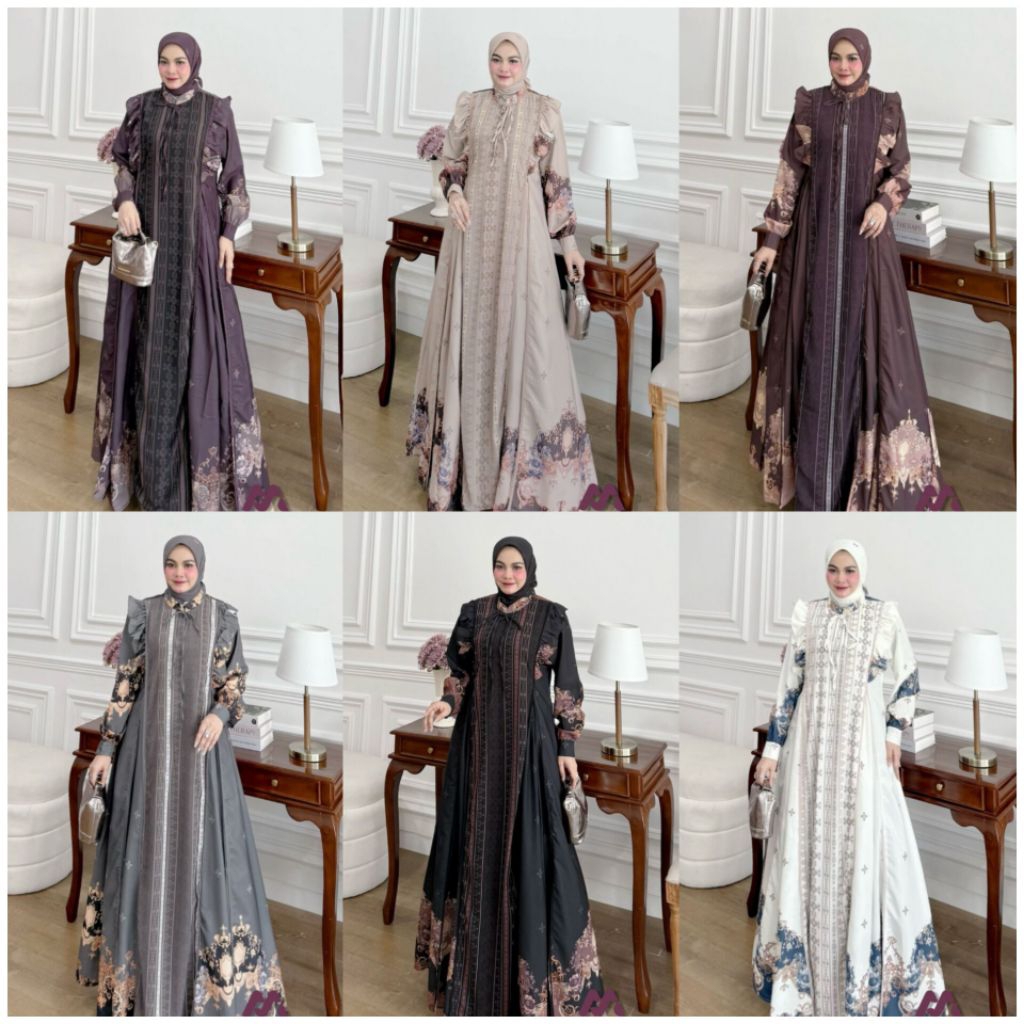 Gamis terbaru Sahara dress set hijab vol 2 by HMF