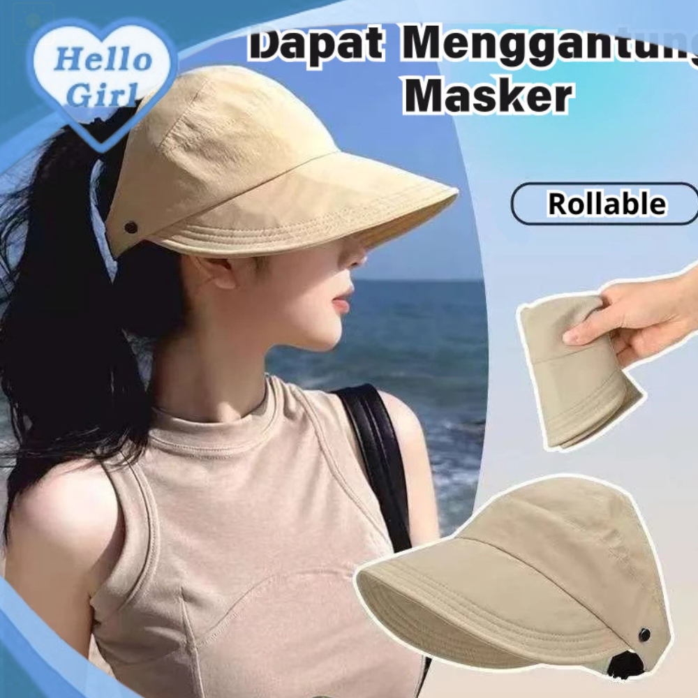 Topi Wanita anti UV ala Korea Anti Matahari Kekinian/ Cocok Untuk Wanita Hijab