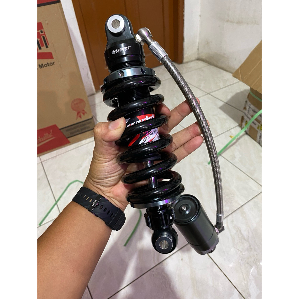 Sok belakang Ninja RR tabung pisah scarlet racing