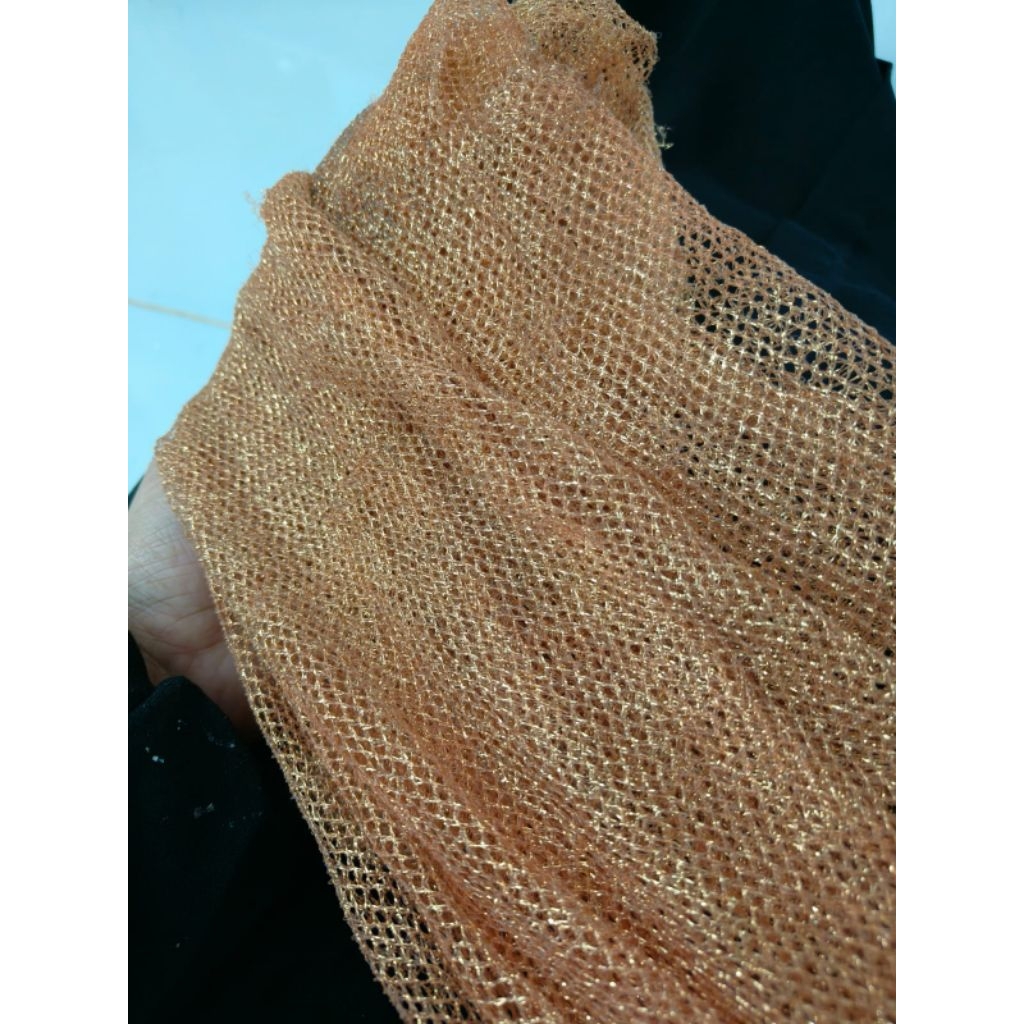 Kain Jala Tile Gold Perlengkapan Pengantin Hijab