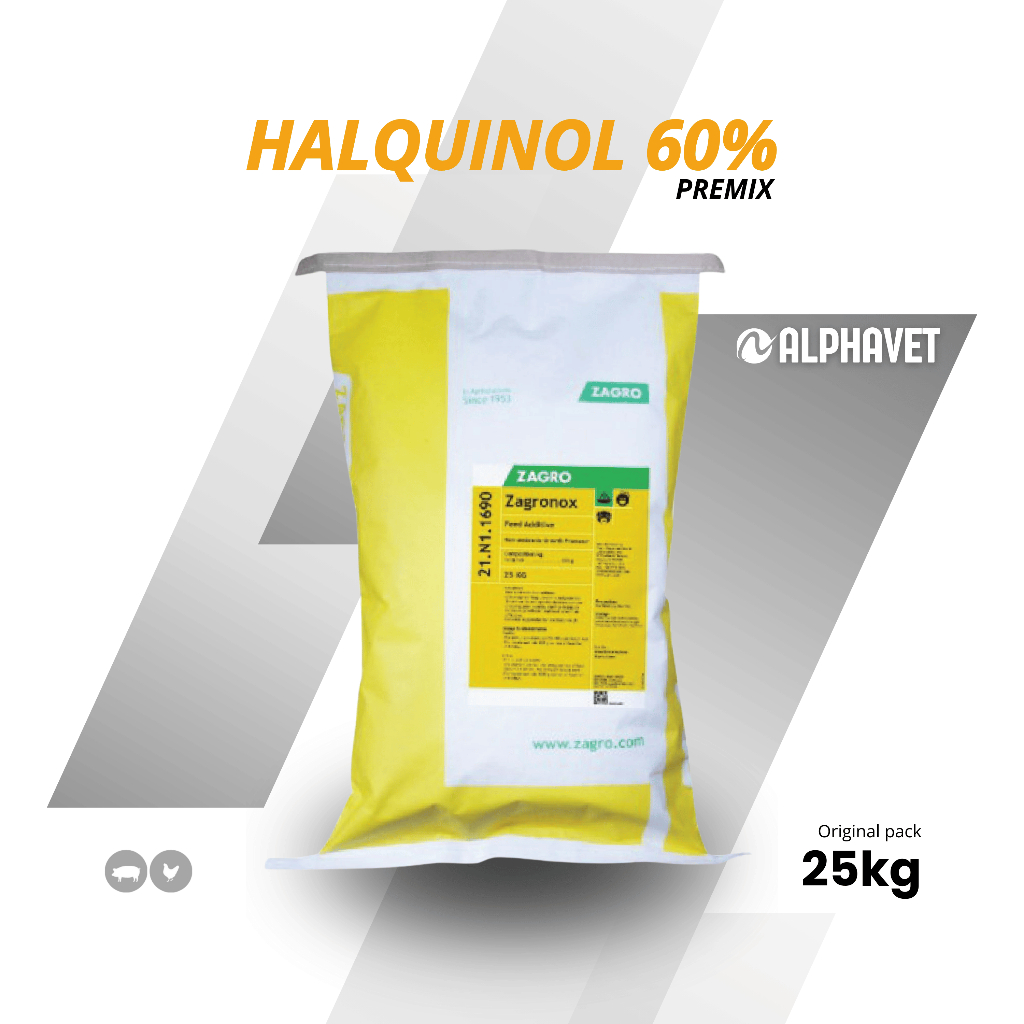 HALQUINOL 60% Zagronox Anti Mikroba Non Spesifik Antibacteri Growth Promotor Premix Hewan Ternak Ung