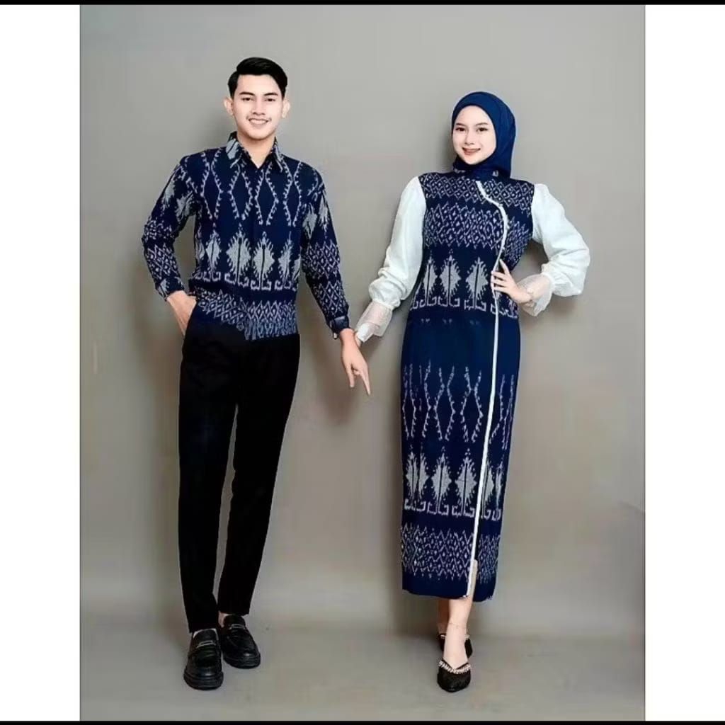 SET COUPLE DRESS TENUN TERBARU KINARA JENAR,BAJU KONDANGAN,BAJU LEBARAN