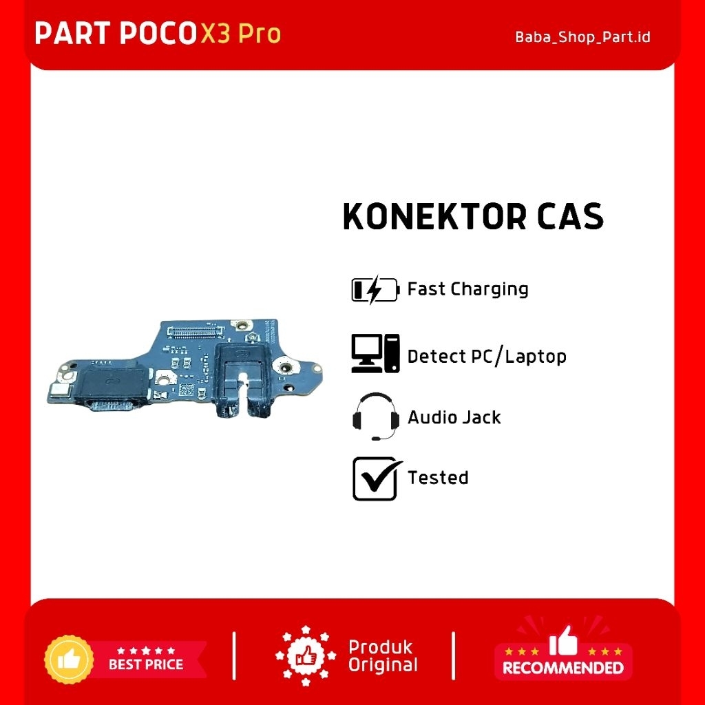 KONECTOR CAS PCB BAWAH POCO X3PRO ORI COPOTAN