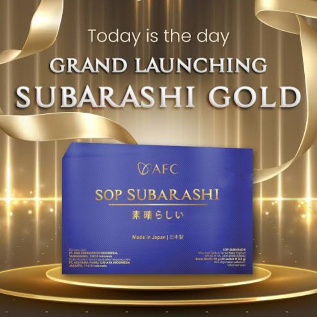 SOP SUBARASHI GOLD 1 BOX ISI 28 SACHET SUPLEMEN AFC ORI SOP SUBARASHII