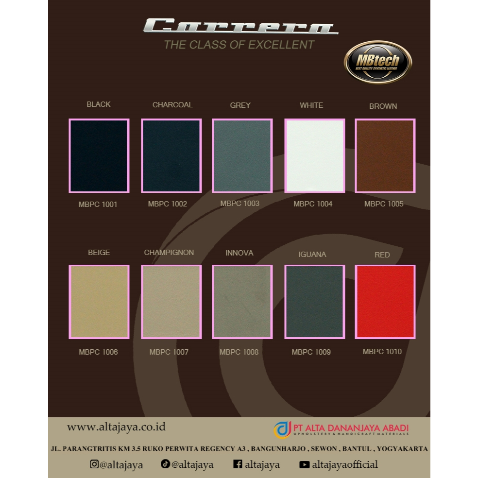 BAHAN KULIT SINTETIS MBTECH CARRERA