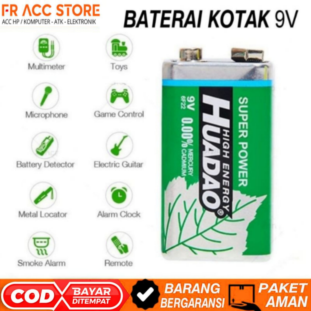 Baterai kotak 9v Baterai 9volt Batu Battery Batre Kotak Baterai 9 Volt
