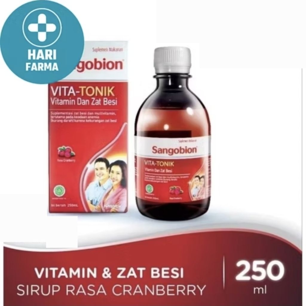 SANGOBION SIRUP Uk 250ML SEBAGAI SUPLEMEN PENAMBAH DARAH DEWASA