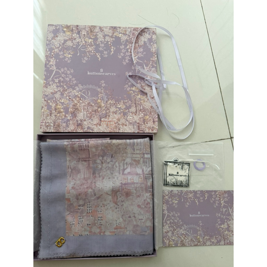 preloved buttonscarves british 2 Voile square stamp