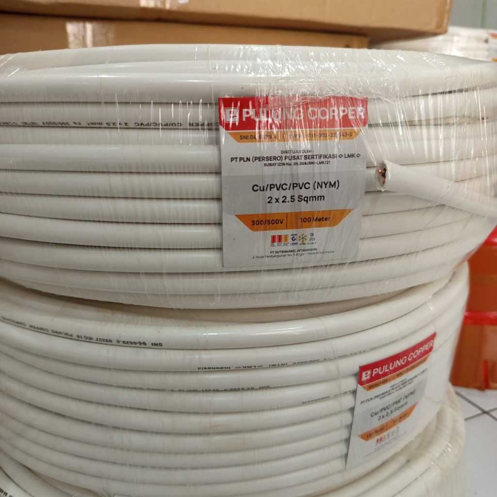 KABEL LISTRIK NYM 2x2,5MM 100 meter - PULUNG COOPER