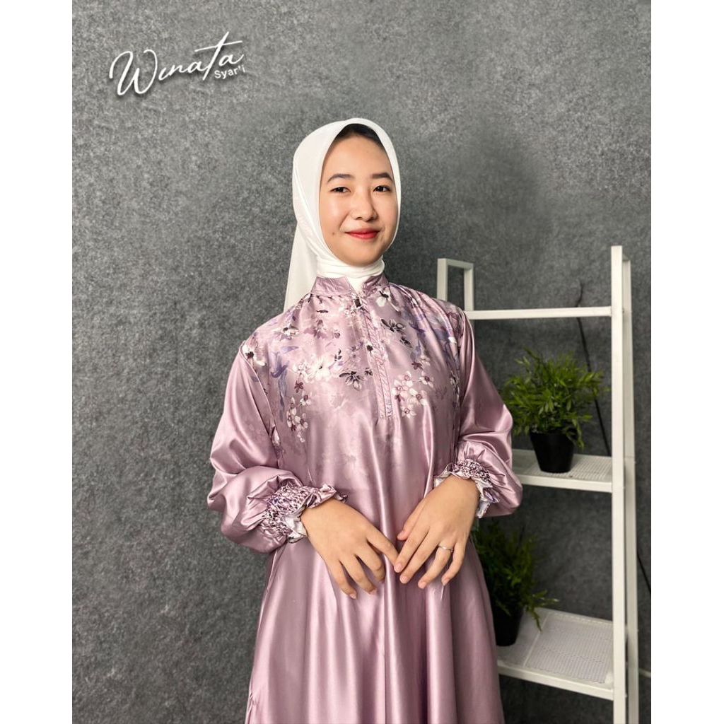 GAMIS WINATA SILK SANGHAI TANGAN KERUT