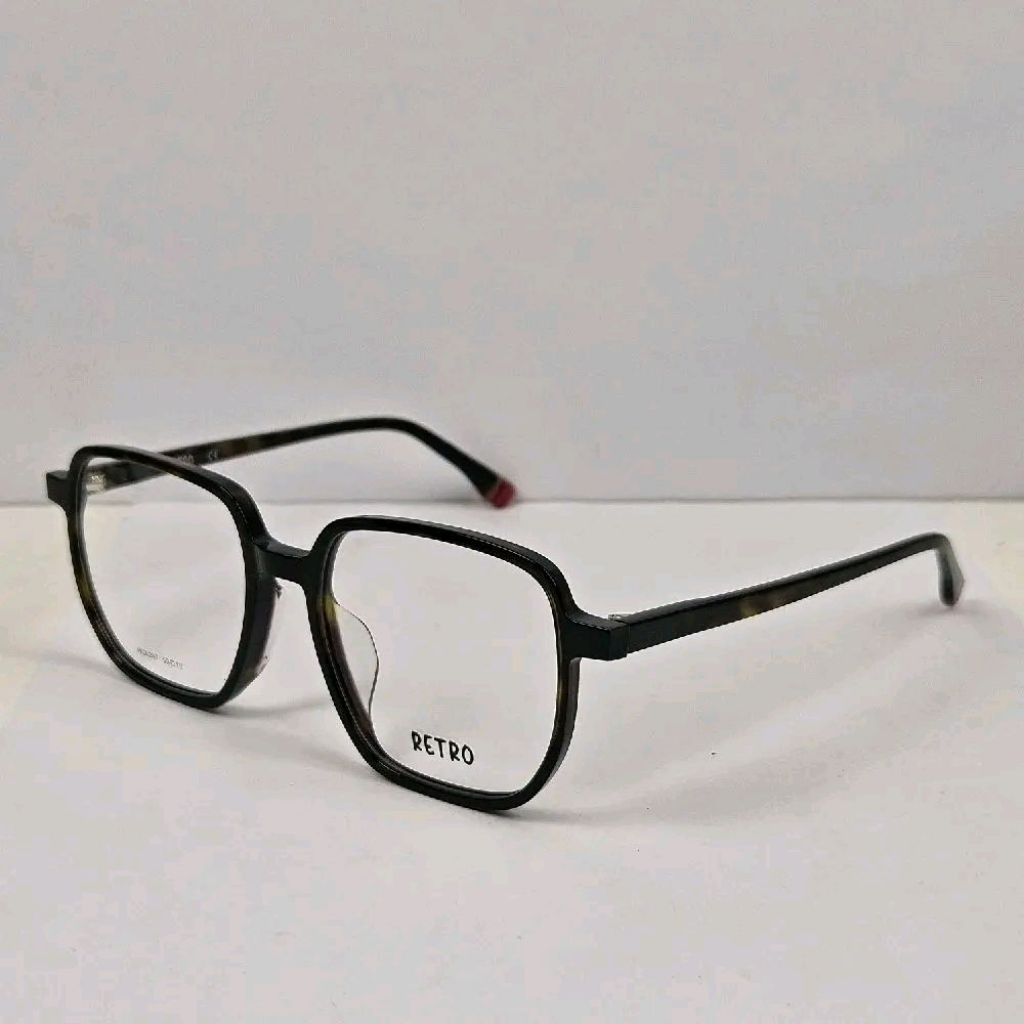 Retro Original Frame Kacamata Wanita Vintage Kotak HC8207 Asetat Tortoise Shell Bahan Fleksibel Kuat