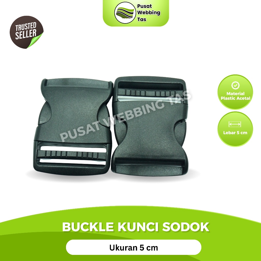 Kunci Sodok Tas 5 cm | Buckle Slot Tas Bahan Acetal Premium