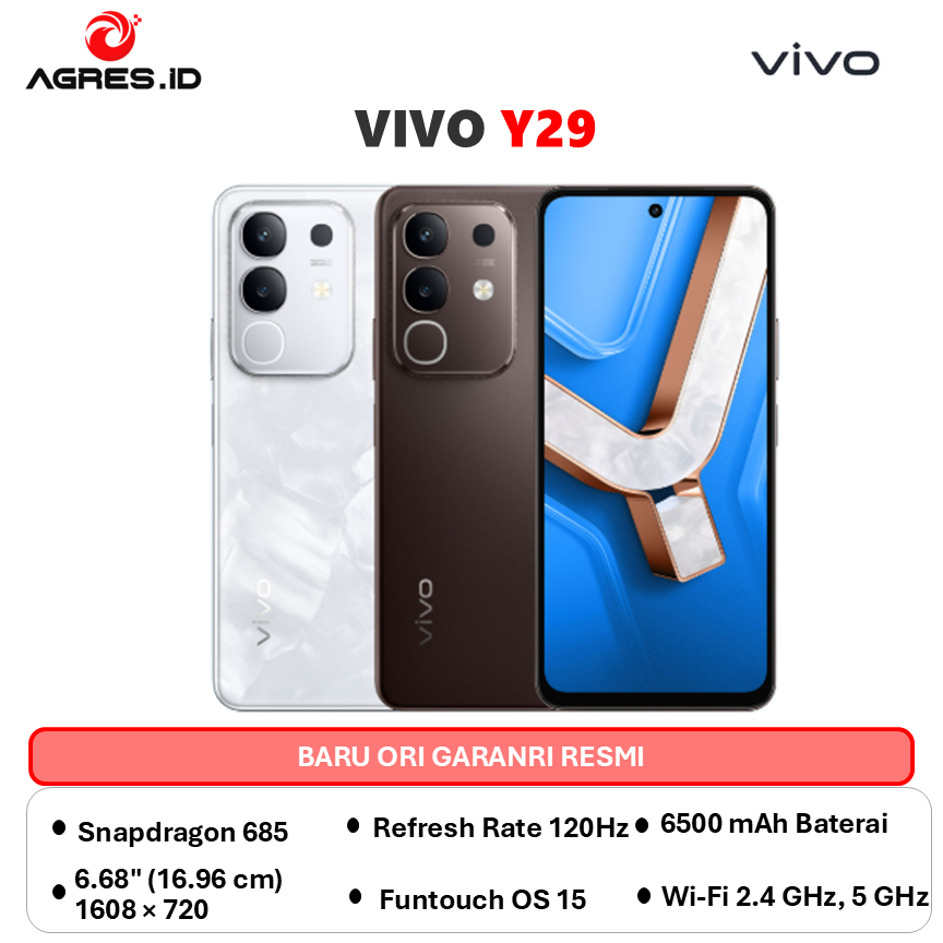 VIVO Y29 8GB 256GB Snapdragon 685, 6500 mAh Baterai