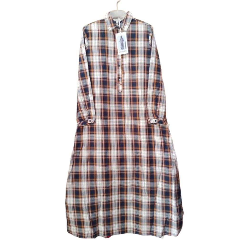 Long Dress / Gamis Remix Jeans Kotak Kotak