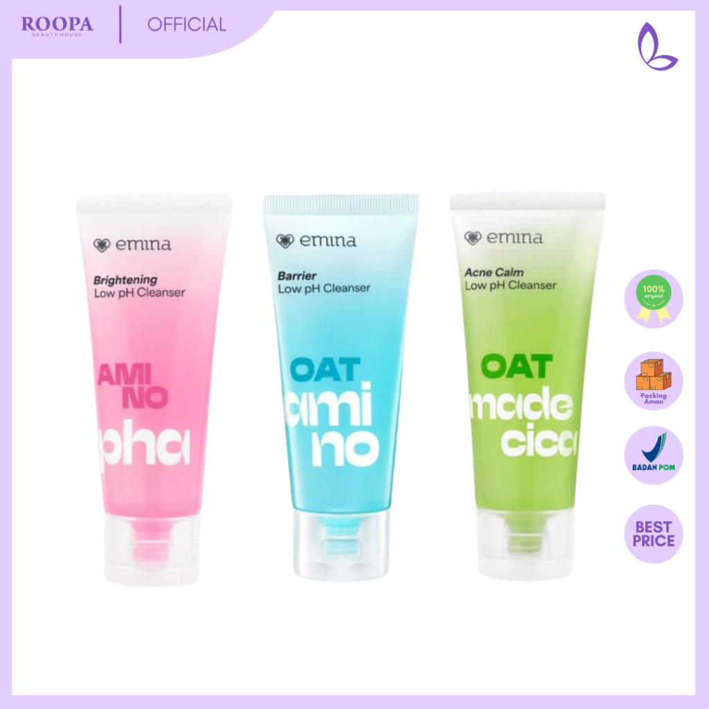 Emina Oat Amino Low pH Gel Cleanser 70 ml | Barrier Low PH | Acne Calm Low PH | Brightening Low PH