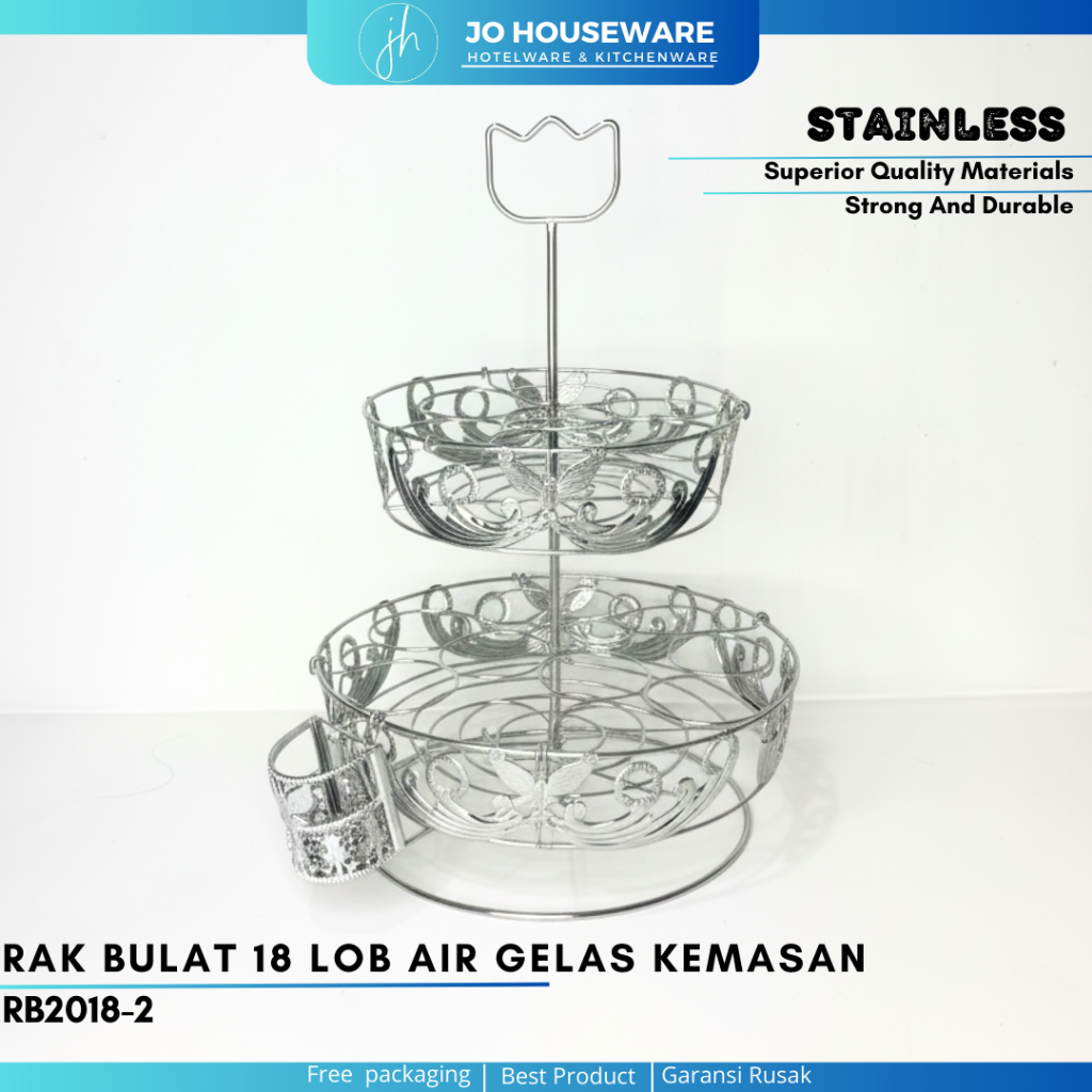 Rak Aqua Gelas / Rak penyimpanan Air kemasan Gelas / Rak aqua Stainless RB2018 RB2024