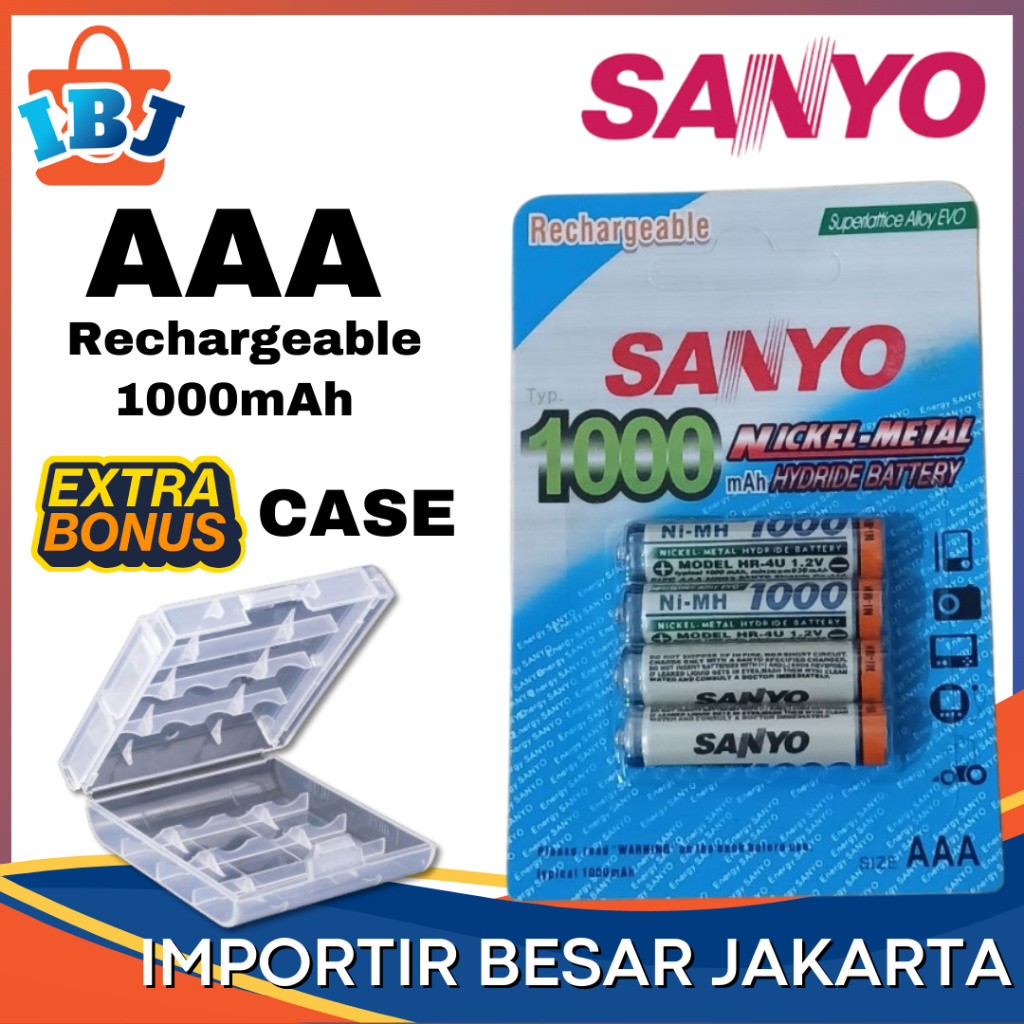 HEMAT Baterai AAA Sanyo Isi4 Rechargeable Cas Charger Charge Recharge Murah Sanyo Batre AAA Recharge