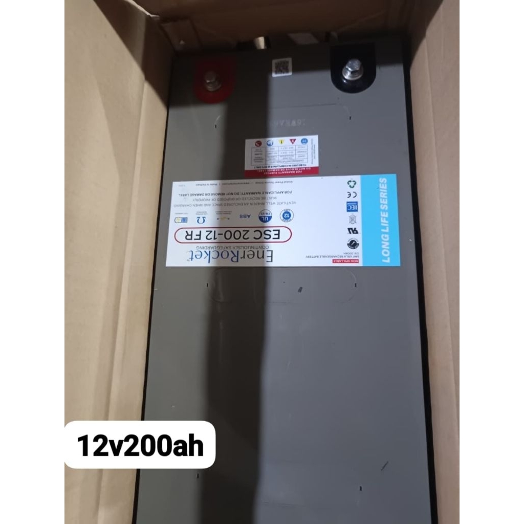 baterai VRLA merek Ener Rocket 12v 200ah