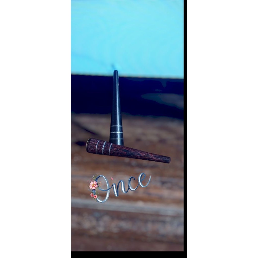 Pipa Rokok Kayu Galih Kelor Hitam dan kayu asem cicin 3 kerucut Ramping 12cm