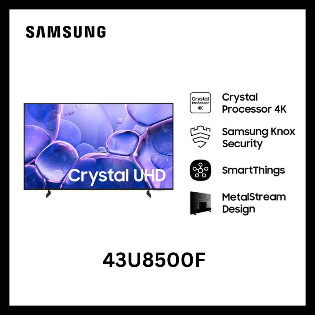 SAMSUNG 43U8500F 4K SMART TV BLUETOOTH NETFLIX YOUTUBE REMOTE VOICE NOTE GARANSI RESMI 2 THN