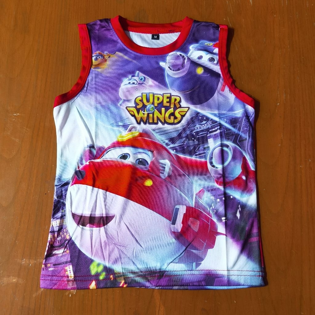 Setelan Kutung anak-anak motif kartun super wings
