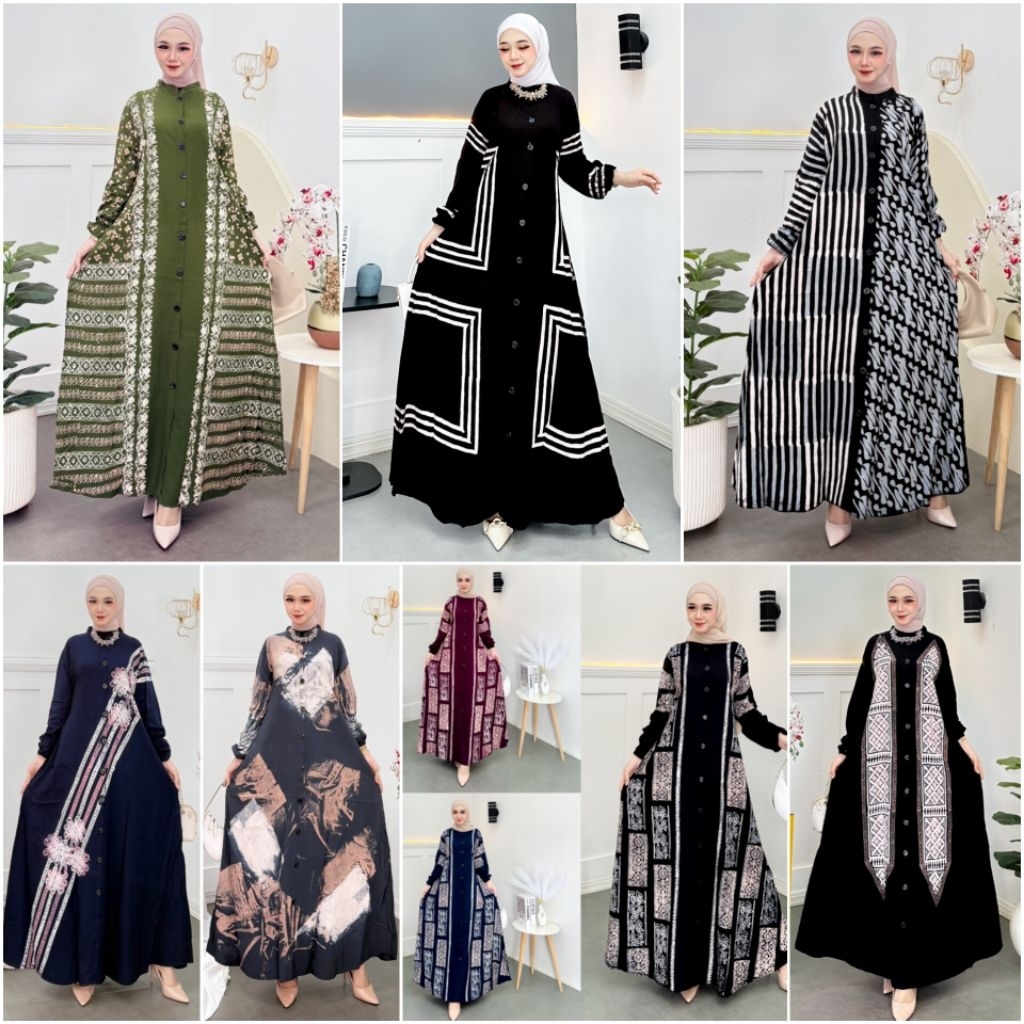 PALING BARU || FATIMAH || Gamis Twill Ori || Kancing (Busui) || Cap Malaman || by Alena Batik