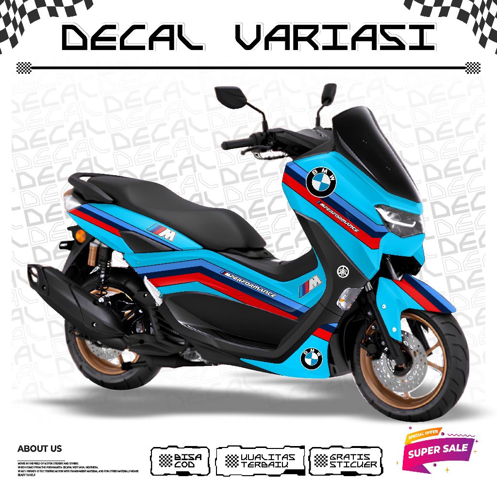 STICKER KEREN TERLARIS DECAL MOTF BMW FULL BODY MOTOR NMAX NEW 155
