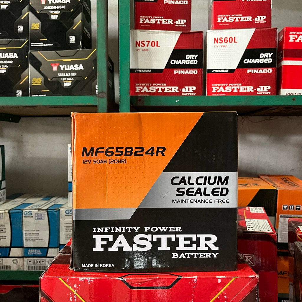 Aki Kering Faster NS60 (65B24R) | Untuk Mobil Avanza, Terios, Rush, dll (Upgrade)